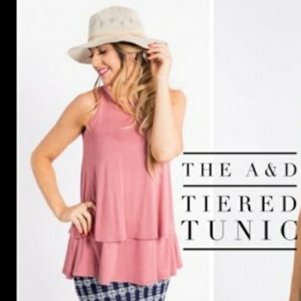 Agnes & Dora Tiered Tunic Tank, rose
